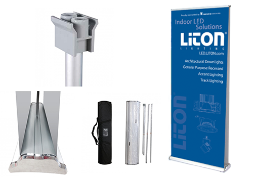 double-sided retractable banner stand 33x81